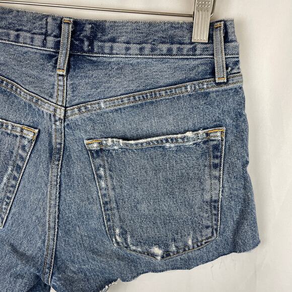 Agolde Reese Blue Denim Jean Short Button Fly 3.5" Inseam A9002-1206 Size 25 - Picture 6 of 9